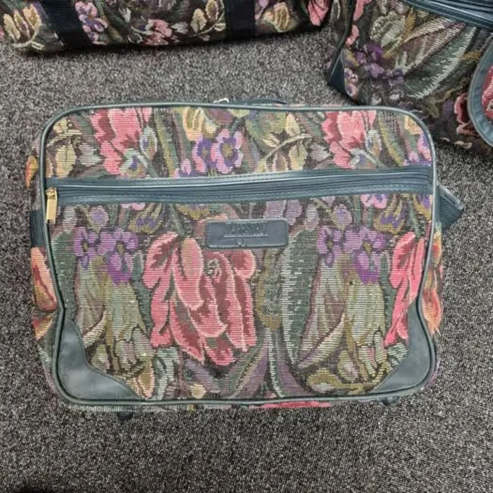 Vintage 3-Piece Floral Tapestry Luggage Set - Weekender & Duffle Bags - Picture 5 of 5
